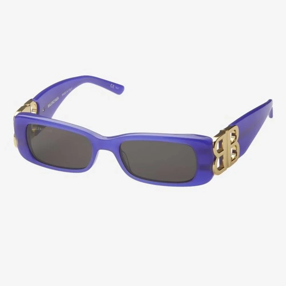 NEW BALENCIAGA DYNASTY MICRO VIOLET SUNGLASSES FEATURING BB LOGO BB0096S 004